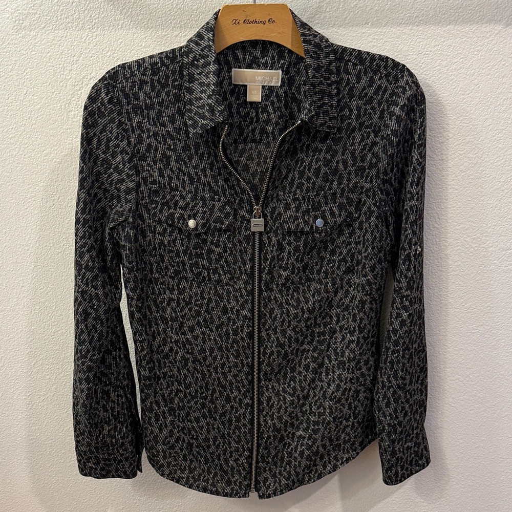 MICHAEL Michael Kors Black and Gray Blouse